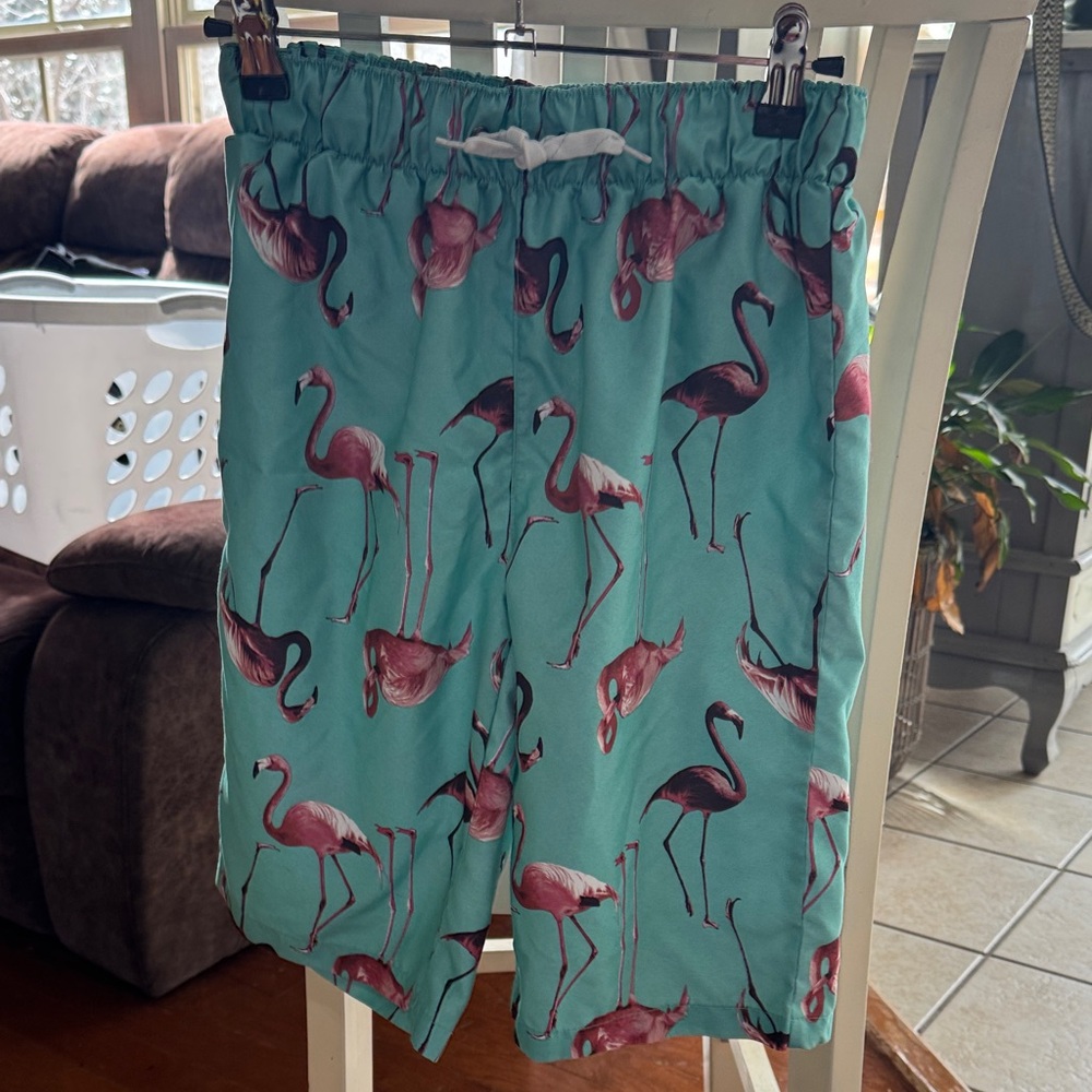 City Streets Teal Flamingo Men's Athletic Shorts